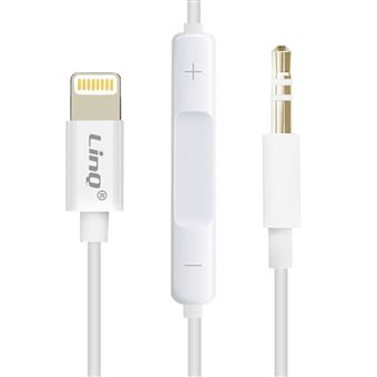 Cabo Auxiliar LinQ para iPhone/iPad/iPod para Jack 3.5mm | Comando - Branco - 1
