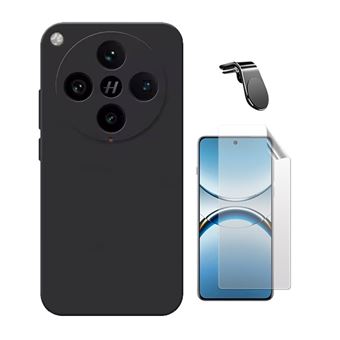 Kit Película Protectora de Hydrogel Frente + Capa Proteção Silicone + Suporte Magnético L Gift4Me para Oppo Find X8 Pro | Preto - 1