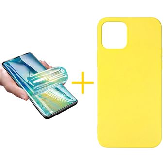 Pack 1 x Película de Hidrogel + Capa skyhe para Apple iPhone 13 Mini Silicone Líquido Amarelo - 1
