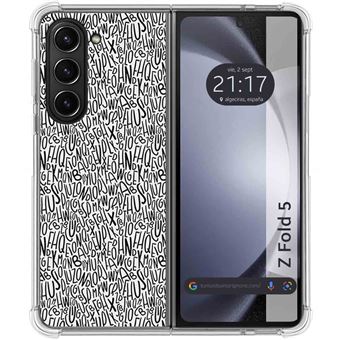 Capa Tumundosmartphone de silicone para Samsung Galaxy Z Fold 5 5G design letras desenhos - 1