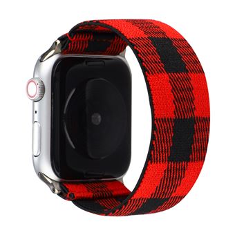 Bracelete de Nylon HSMY Elástico para Apple Watch Series 6/ SE/ 5/ 4 | 40 mm - Preto&Vermelho -Tamanho S - 1
