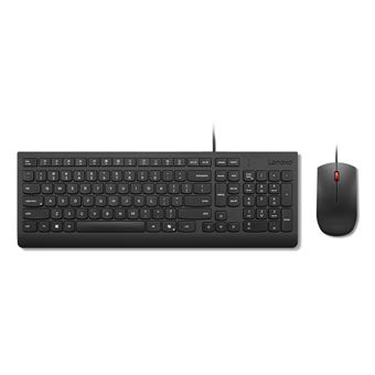Teclado com Fios + Rato Lenovo KB MICE_BO Essencial WR KBMS GB A1 | Idioma: Inglês UK | Preto - 1