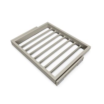 Kit de porta-calças Emuca Hack para roupeiros | Cinzento pedra pintada | Plástico e Alumínio - 1