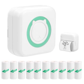Impressora Bluetooth Térmica de Bolso LKC C15 + 10 Pepéis Térmicos - Verde - 1