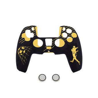 Capa Silicone HSMY com Grips para Comando PS5 - Preto e Amarelo(football) - 1
