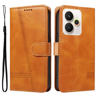 Capa para Realme 15 5G | Fecho Magnético | Compartimentos para Cartõe | Pele PU | À Prova de Choque | Amarelo - 1