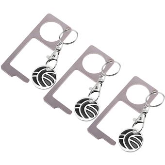 Porta-Chaves PrimeMatik com Abridor de Porta sem Contato e Moeda para Carrinho de Compras | 3 Unidades - 1