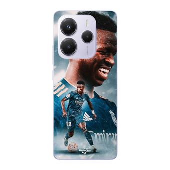 Capa Maniacase para Xiaomi Redmi Note 14 5G | Vinicius JR Real Madrid Azul Papel de Parede - 1