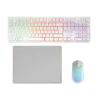 Teclado Gaming Wireless + Rato Mars Gaming MCPWXWES | Idioma: Espanhol | Branco - 1