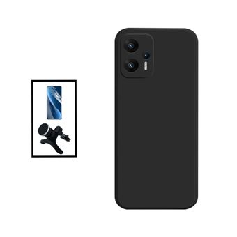 Kit Gift4Me Película Protectora de Hydrogel Frente + Capa Proteção Traseira Silicone + Suporte Magnético Com Pernas para Xiaomi Poco X4 GT - Preto - 1