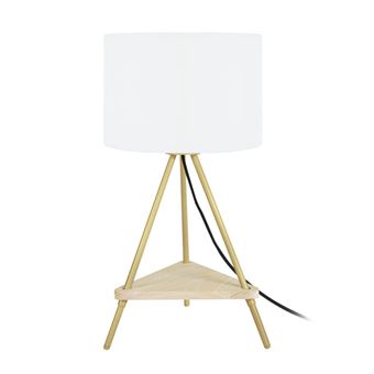 Candeeiro de Mesa Tosel Cardiff | 25 cm | 1 Luzes - Ouro e Branco - 1