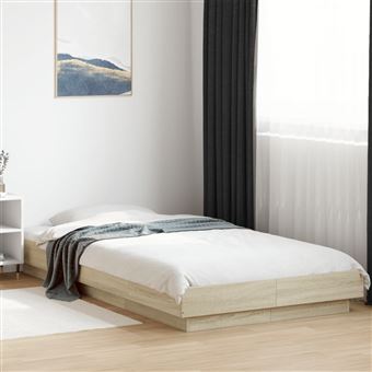 Estrutura cama vidaXL | 100x200 cm | derivados de madeira carvalho sonoma - 1
