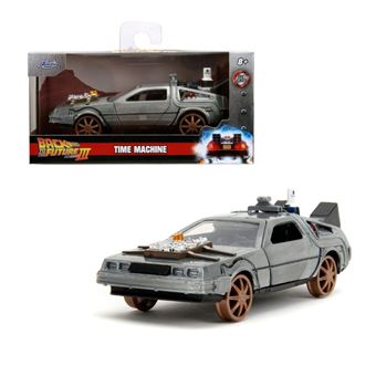 Back to the Future III Hollywood Rides Diecast Model 1/32 DeLorean Time Machine Railroad Wheels - 1