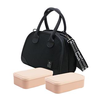 Set SmartLunch | Lancheira Eve Preta e Marmitas 2x1000ml - 1