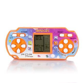 Mini Consola Portátil DAM Pop Station com 23 Jogos Clássicos do Brick Game - Laranja - 1