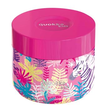 Recipiente para Alimentos Infantil Quokka Whim Kids | 369 ml | Estampa Zebras | Rosa - 1