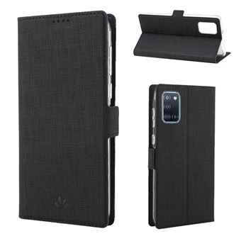 Capa Magunivers Pu Fecho Magnético Duplo de Textura Cruzada Preto para Samsung Galaxy A31