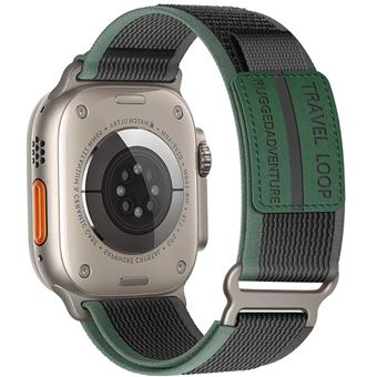 Bracelete tecido Trail adventurer Antiimpacto para Apple Watch Series 10 42mm | Verde e Preto - 1