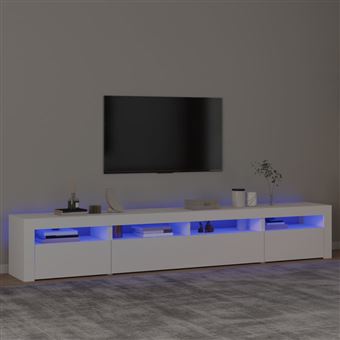 Móvel para TV vidaXL com luzes LED 240x35x40 cm branco - 1