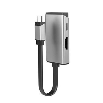 Base & Duplicador de Portas ALOGIC ULCHDPD-SGR | Prateado - 1