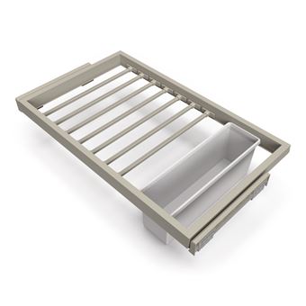 Kit de porta-calças Emuca Hack para roupeiros | Cinzento pedra pintada | Plástico e Alumínio - 1