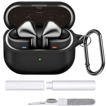 kit limpeza e Capa estojo silicone Antiimpacto para Samsung Galaxy Buds 3 | Preto - 1