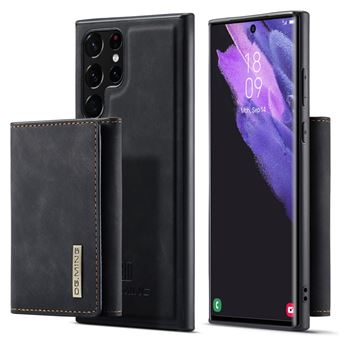 Capa magunivers PU DG.MING 2 em 1 destacável, suporta carregamento sem fio preto para Samsung Galaxy S22 Ultra 5G - 1