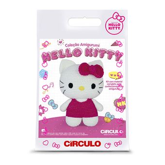 Kit de Crochet Circulo Amigurumi Hello Kitty Rosa - 1