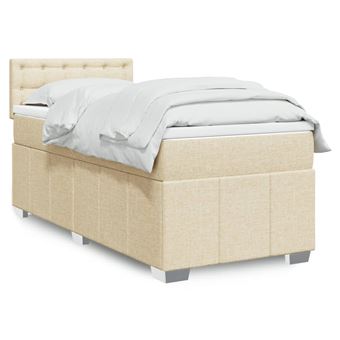 Cama com molas/colchão vidaXL | 90x200 cm | tecido cor crème - 1
