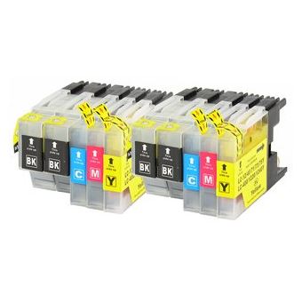 Pack 10 Tinteiros Printflow CMYK Compatíveis Brother LC1220/LC1240 - 1