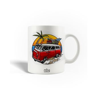 Caneca Maniacase com citação de viagem para a praia e para o surf - 1
