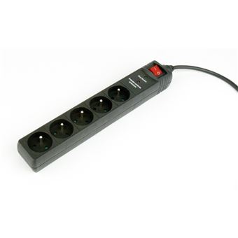 Estabilizador de Corrente Gembird Surge protector, 5 French sockets, 1.5 m, black | Preto - 1
