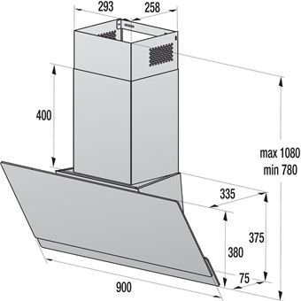 Exaustor de Parede Gorenje WHI949EXBG | 90 cm | 608 m³/h | 63 dB | B | Prateado, Aço inoxidável - 1