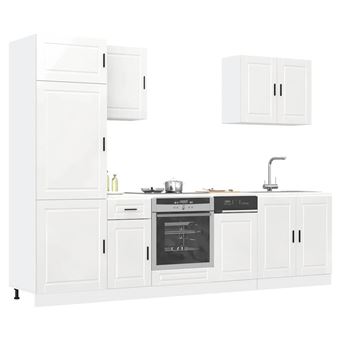 Conjunto de armários de cozinha vidaXL | 7 Peças | Kalmar branco brilhante - 1