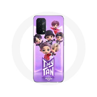 Capa Maniacase para Oppo A74 5G TinyTAN do BTS, apresentando RM, Jin, Suga, J-Hope, Jimin, Jungkook e V - 1