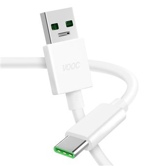 Cabo USB para USB-C Original Oppo DL129 SuperVOOC | 65W | 1 m - Branco - 1