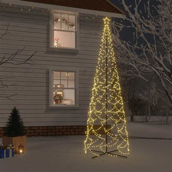 Árvore de Natal em Cone vidaXL | 1400 Luzes LED | 160x500 cm | Branco Quente - 1