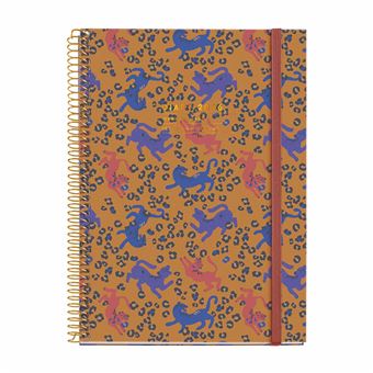 Agenda Semanal A5 2026 Espiral Miquelrius Plus Natura Leopard com Elástico - 1