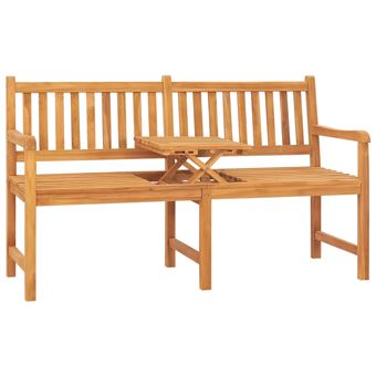 Banco de jardim vidaXL 3 lugares com mesa 150 cm madeira de teca maciça - 1