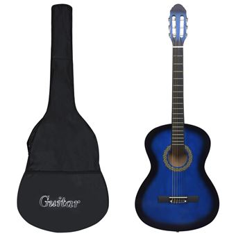 Guitarra Clássica para Iniciantes com Saco vidaXL 4/4 39'' Azul - 1