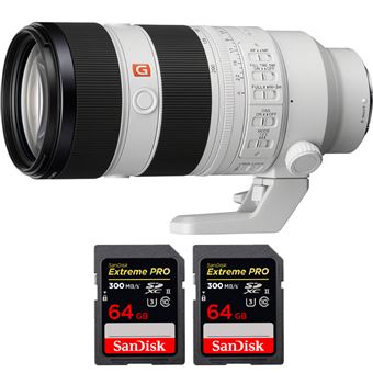 Objetiva Sony FE 70-200mm f/2.8 GM OSS + 2 SanDisk 64GB Extreme PRO UHS-II SDXC 300 MB/s + PDF 15 técnicas para melhorar as suas fotografias - 1