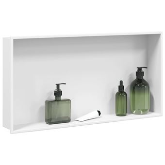 Nicho parede para duche vidaXL | 62x32x9 cm | aço inoxidável branco mate - 1