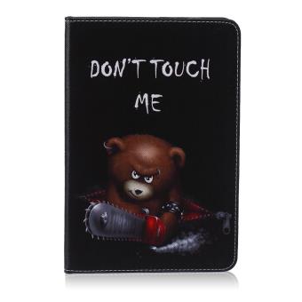 Capa Magunivers em PU Impressão Padrão de tablet urso pardo e palavras de aviso para Apple iPad mini 1 2 3 - 1