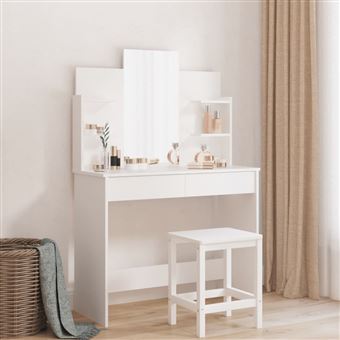 Toucador com Espelho vidaXL | 96x39x142 cm | cor branco - 1
