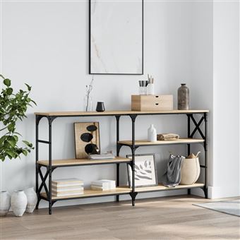Mesa Consola vidaXL | 150x29x76,5 cm | derivados madeira carvalho sonoma - 1