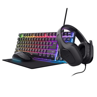 Teclado Gaming com Fios + Rato Trust GXT 780 4-in-1 | Idioma: Português | Preto - 1
