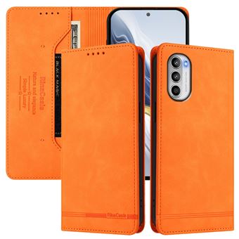 Capa FOXDOCK Tipo Carteira Flip para Motorola Moto G52 4G/G82 5G com Bloqueio RFID | Fecho Magnético | Pele PU  | Laranja - 1