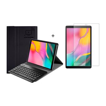 KIT Capa Lojacharger Tablet com Teclado Bluetooth Samsung Galaxy Tab A T510 / T515 + Película de Vidro Temperado Premium 10.1'' - Preto ES - 1