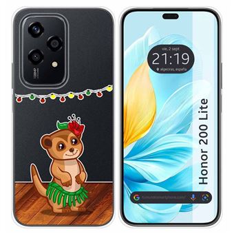 Capa de silicone transparente TUMUNDOSMARTPHONE para Honor 200 Lite 5G design desenhos Meerkat - 1