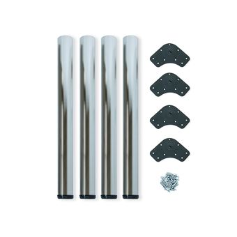 Pernas para Mesa Emuca | D. 60 mm | Reguláveis 710-730 mm | Aço | Níquel Satinado | 4 Ud. - 1